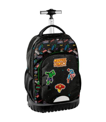 Trzykomorowy plecak szkolny na kółkach Paso 29L, Marvel Comics