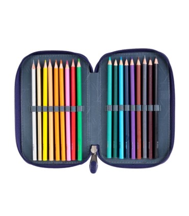 Piórnik trzykomorowy z wyposażeniem St.Right COSMIC CATS PC05