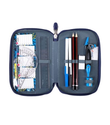 Piórnik trzykomorowy z wyposażeniem St.Right COSMIC CATS PC05