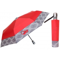 Automatyczna parasolka damska marki Parasol, fale na jasnym brązie