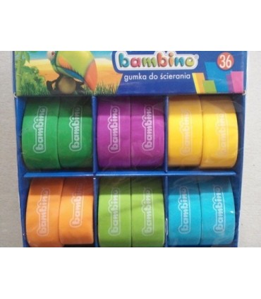 Gumka myszka ołówkowa kolorowa Bambino fioletowa