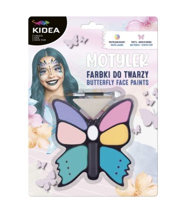 Farbki do twarzy + akcesoria zestaw MOTYLEK KIDEA