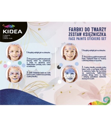 Farbki do twarzy + akcesoria zestaw KSIĘŻNICZKA KIDEA
