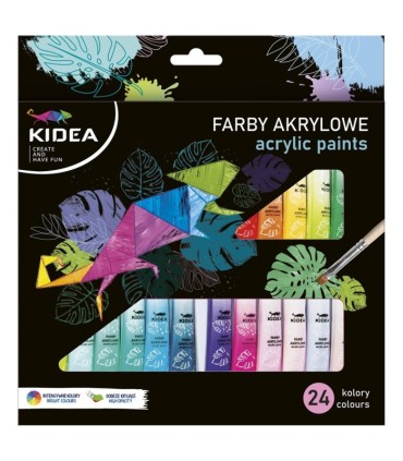 Farby akrylowe 24 tubki x 6 ml KIDEA