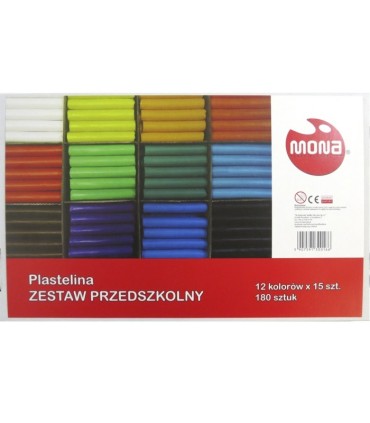  Plastelina MONA, 12 kolorów, St. Majewski