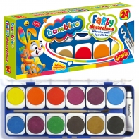 Farby akwarelowe z pędzelkiem Bambino, 12 kolorów