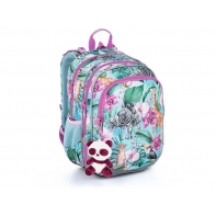 Plecak dwukomorowy dla dziewczynki Topgal ELLY 22004 G pandy + przywieszka
