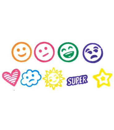 STEMPELKI PIECZĄTKI MOTYWACYJNE 9 SZT KIDEA EMOTKI