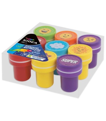 STEMPELKI PIECZĄTKI MOTYWACYJNE 9 SZT KIDEA EMOTKI