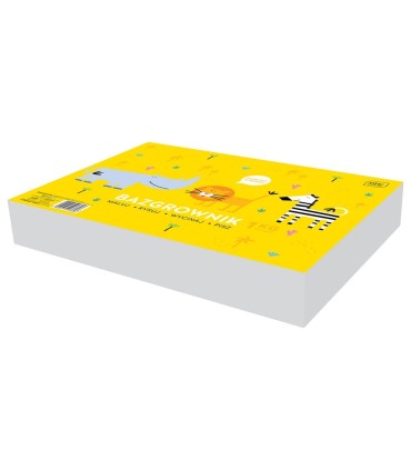 BAZGROWNIK A4 INTERDRUK, 1 KG PAPIERU, 200 KARTEK, SZABLONY, ZWIERZĘTA AFRYKA