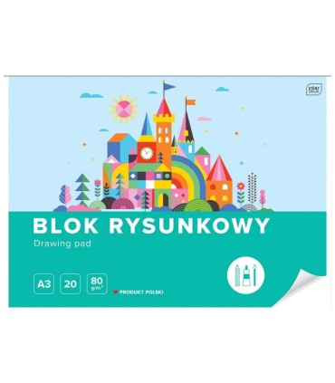 BLOK RYSUNKOWY INTERDRUK A3 20 kartek, 80g