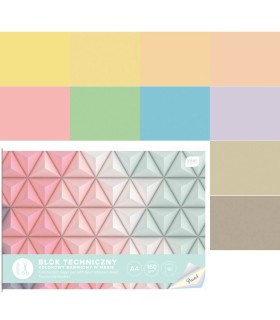 Blok techniczny pastelowy INTERDRUK 10 arkuszy, 160g/m2