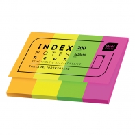 Zakładki indeksujące samoprzylepne w 4 neonowych kolorach, 20x50 mm, 200 szt.