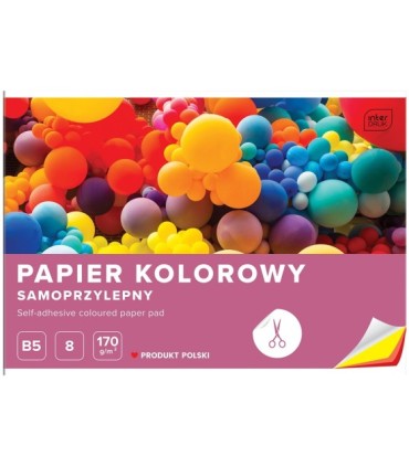 PAPIER KOLOROWY SAMOPRZYLEPNY B5 8 KOLORÓW 170g