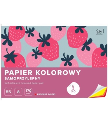 PAPIER KOLOROWY SAMOPRZYLEPNY B5 8 KOLORÓW 170g