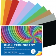 Blok techniczny kolorowy A3 INTERDRUK 10 arkuszy, 160g/m2