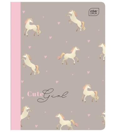 4 X ZESZYT A5, 32 KARTKI, KRATKA Z MARGINESEM, INTERDRUK CUTE GILR