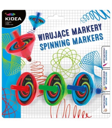 WIRUJĄCE MARKERY, MAZAKI, PISAKI, BĄCZKI, KIDEA, 3 SZT.
