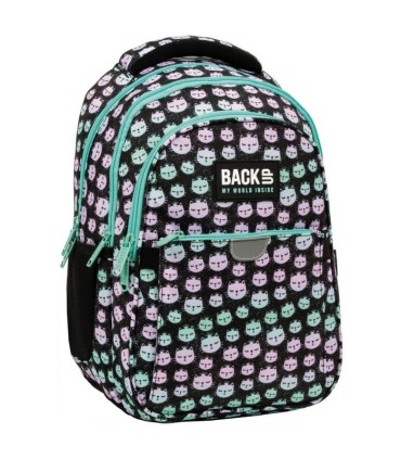 Plecak szkolny trzykomorowy Derform BACKUP P pastelowe kotki