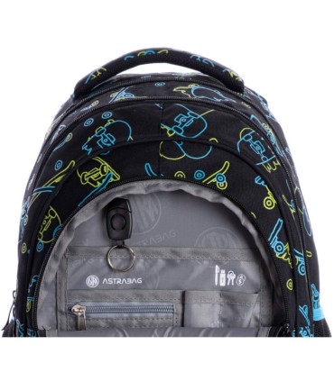 Plecak szkolny ergonomiczny ASTRA AB330 NEON EFFECT SKATE