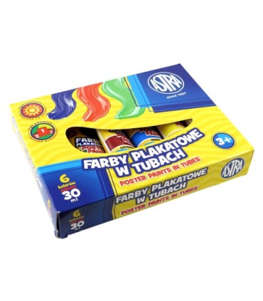 6 farb plakatowych w tubach Astra 6 x 30ml