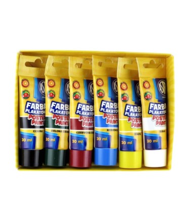 6 farb plakatowych w tubach Astra 6 x 30ml