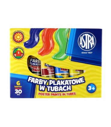 6 farb plakatowych w tubach Astra 6 x 30ml