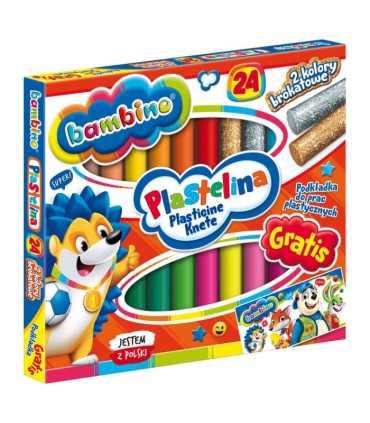 Plastelina Bambino 24 kolory + gratis podkładka
