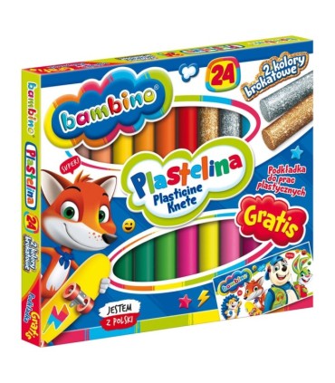 Plastelina Bambino 24 kolory + gratis podkładka