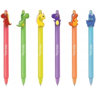 Długopis wymazywalny Colorino DINOZAUR - zestaw 6 sztuk