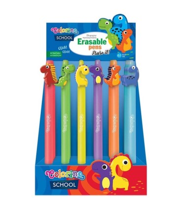 Długopis wymazywalny Colorino DINOZAUR - zestaw 6 sztuk
