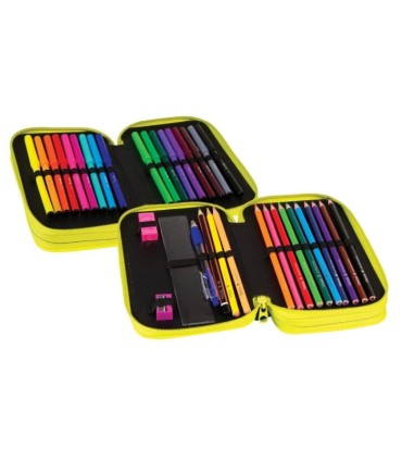 Podwójny piórnik z wyposażeniem, Coolpack Jumper - Blue Neon