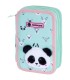 Trzykomorowy piórnik z wyposażeniem ASTRABAG JUMBO TEDDY PANDA