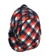 Trzykomorowy plecak szkolny St.Right 27 L, Chequered Pattern