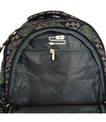 Trzykomorowy plecak szkolny St.Right 27 L, Chequered Pattern