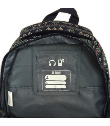 Trzykomorowy plecak szkolny St.Right 27 L, Chequered Pattern