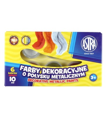 6 farb dekoracyjnych metalicznych Astra 6 x 10ml