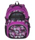 Lekki plecak szkolny Bagmaster w trójkąty i kwadraty, fioletowy
