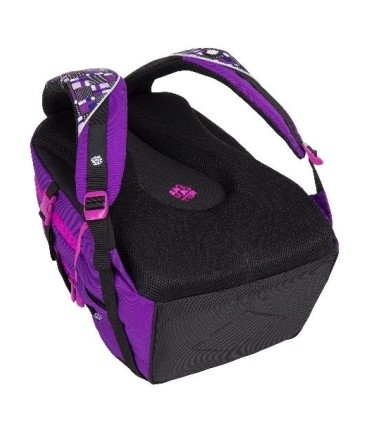 Lekki plecak szkolny Bagmaster w kratkę, fioletowy