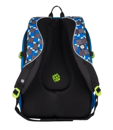 Lekki plecak szkolny Bagmaster w kratkę, niebieski