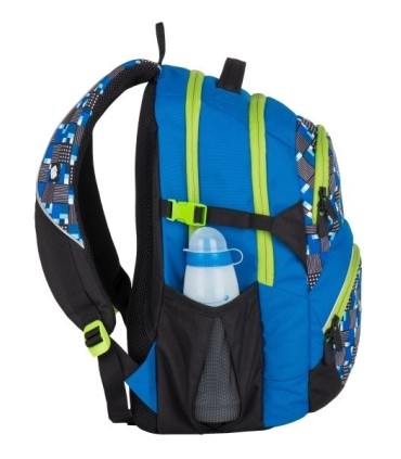 Lekki plecak szkolny Bagmaster w kratkę, niebieski