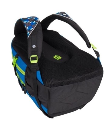 Lekki plecak szkolny Bagmaster w kratkę, niebieski