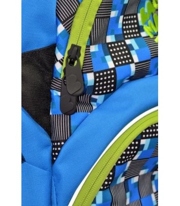 Lekki plecak szkolny Bagmaster w kratkę, niebieski