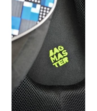 Lekki plecak szkolny Bagmaster w kratkę, niebieski