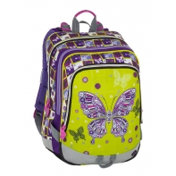 Plecak szkolny Bagmaster trzykomorowy, motyl