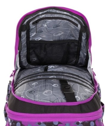 Plecak szkolny Bagmaster kwiatuszki - trzykomorowy