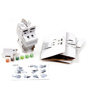 Malowanie po numerach zestaw figurka 3D 21 cm z farbami i pędzelkiem SMOK  KIDEA