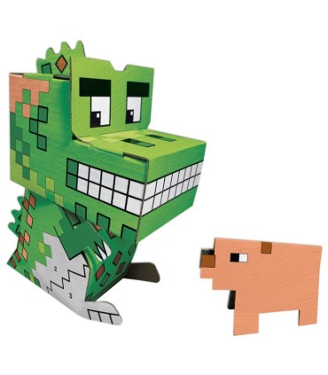 Malowanie po numerach zestaw figurka 3D 21 cm z farbami i pędzelkiem SMOK  KIDEA