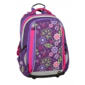 Plecak szkolny Bagmaster kwiatuszki - trzykomorowy, różowo fioletowy