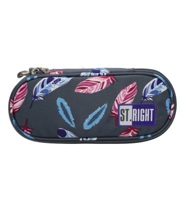 Usztywniany piórnik szkolny St.Right Indian Feathers PC1